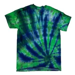 Tie Dyed Blue and Green T Shirt